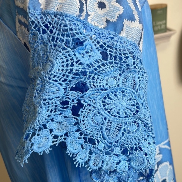 Vintage Muumuus Dress Blue Floral - Picture 6 of 17